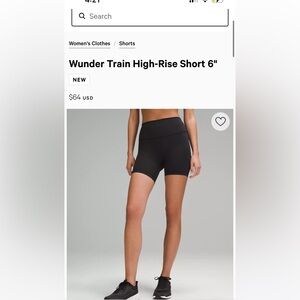 Lululemon Wunder Train 6 in Seam Biker Short HR Size 2 NWT